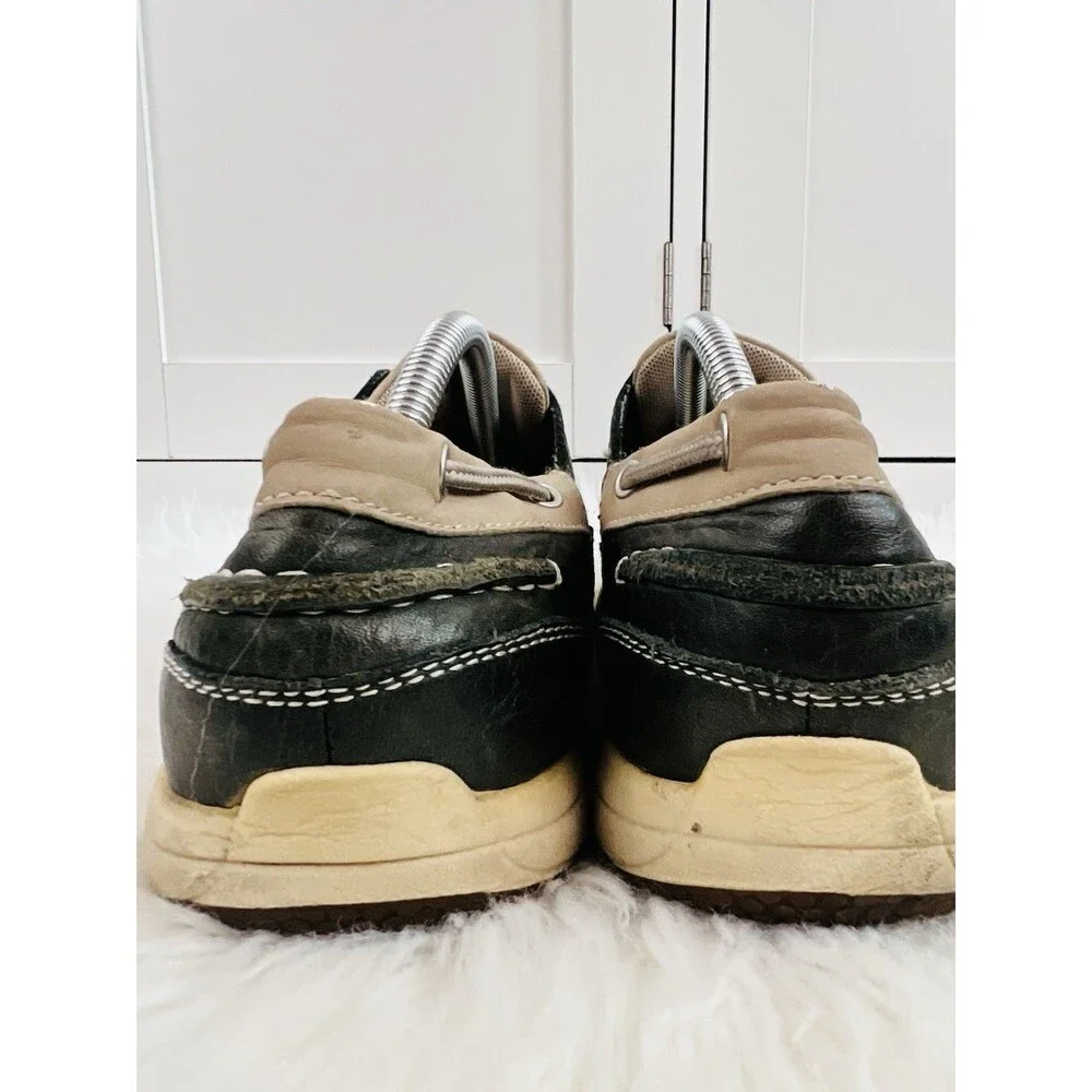 Rockport Works Black Leather Sailing Club Boat Shoes Mens Size 11.5M